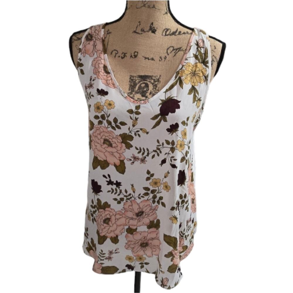 Loft floral Flowy Lightweight Cottagecore Tank Top‎ Size Medium